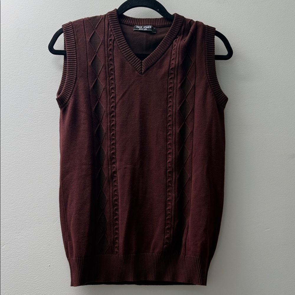 Paul Jones Brown V-Neck Sweater Vest